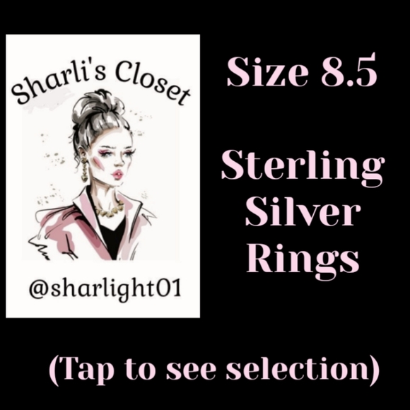 NEW Size 8.5 Genuine Sterling Silver Rings - Picture 2 of 8